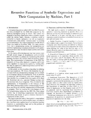  Recursive Functions of Symbolic Expression and Their Computation by Machine: Part I：探尋符號表達的無限迴旋，機器計算的奇幻旅程！